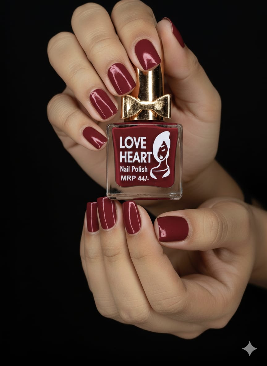 Girls Fashion Burgundy Nail Polish