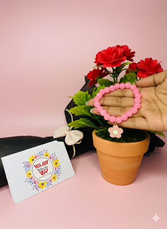 🌸 Blue Blossom Beaded Bracelet