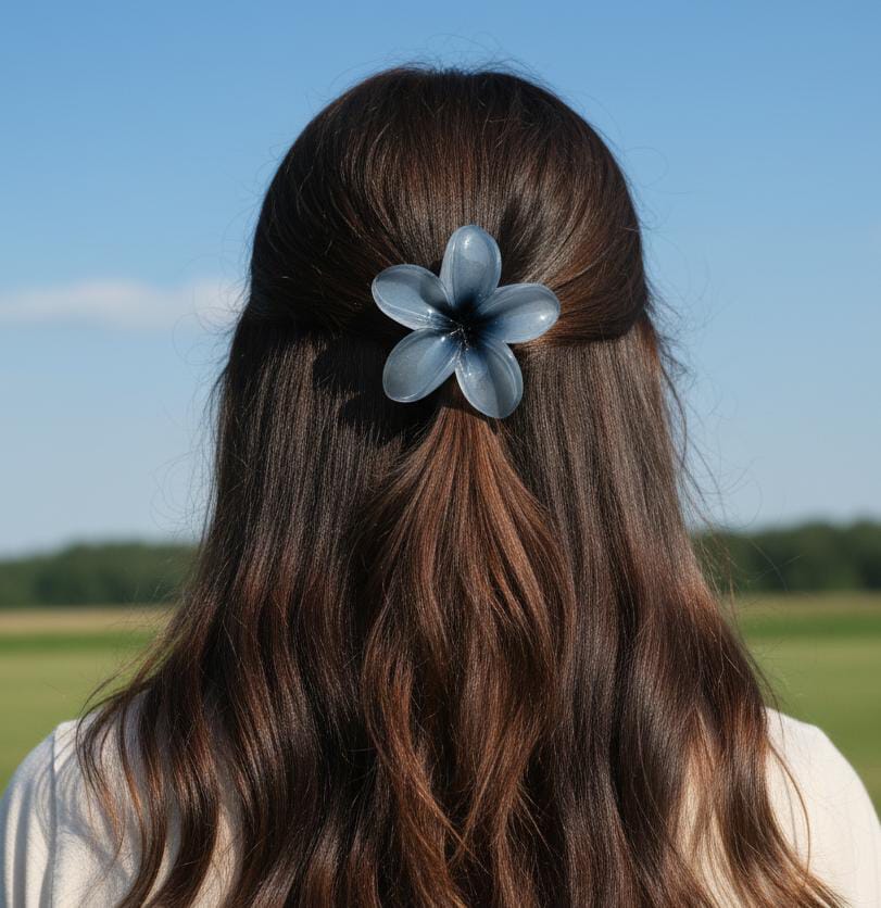 Stylish Plumeria Flower Hair Clips for Girls | Cute Floral Hair Claw Clips | Summer Hair Accessories for Women