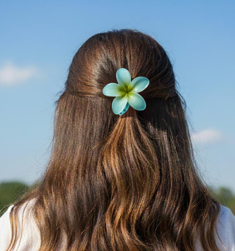 Stylish Plumeria Flower Hair Clips for Girls | Cute Floral Hair Claw Clips | Summer Hair Accessories for Women