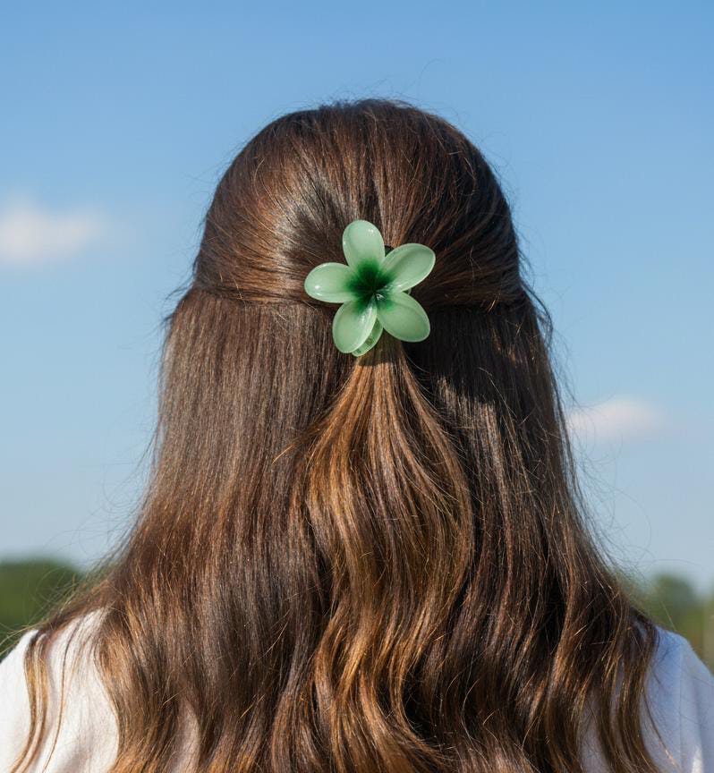 Stylish Plumeria Flower Hair Clips for Girls | Cute Floral Hair Claw Clips | Summer Hair Accessories for Women