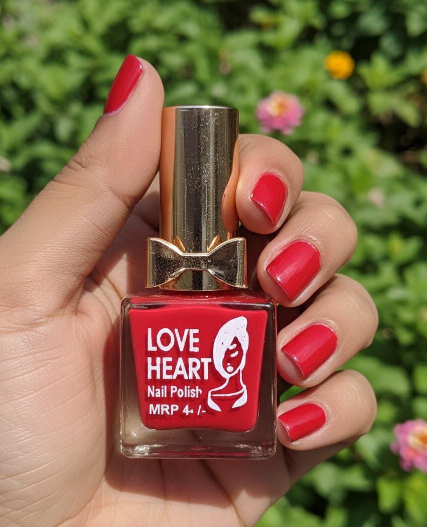 Girls Fashion Red Nail Polish