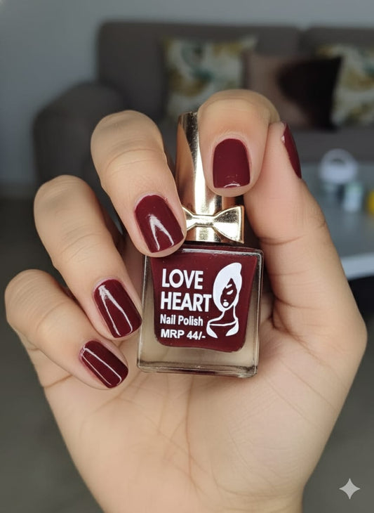 Girls Fashion Burgundy Nail Polish