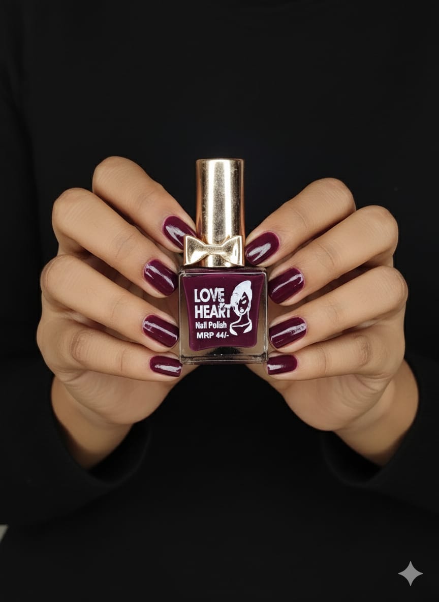 Girls Fashion Burgundy Nail Polish