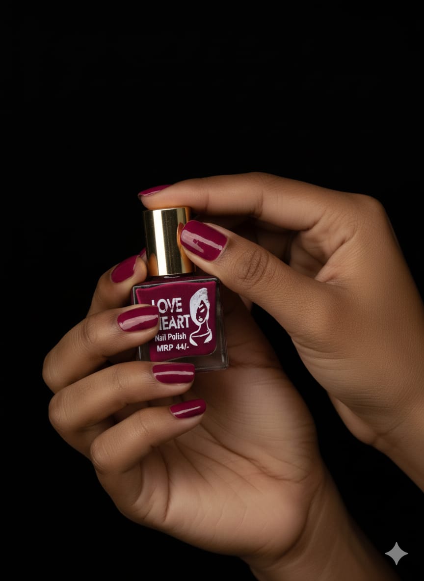 Girls Fashion Burgundy Nail Polish